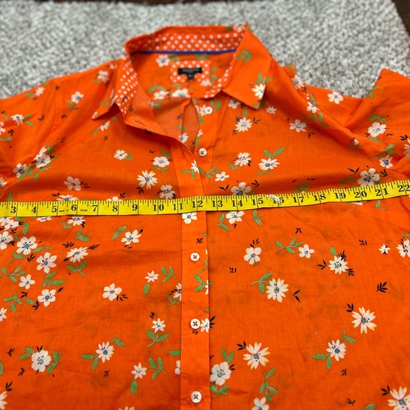 Talbots COTTON BUTTON FRONT SHIRT - LIVELY DITSY New without tag - Picture 8 of 13